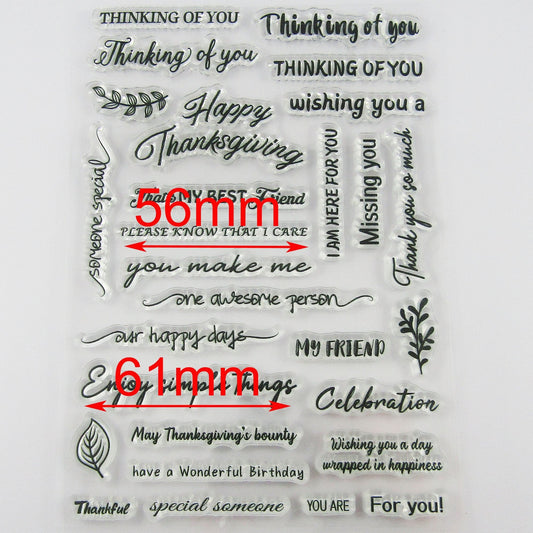Thinking of You Messages Clear Stamp Sheet Silicone Journal Scrapbook Cards