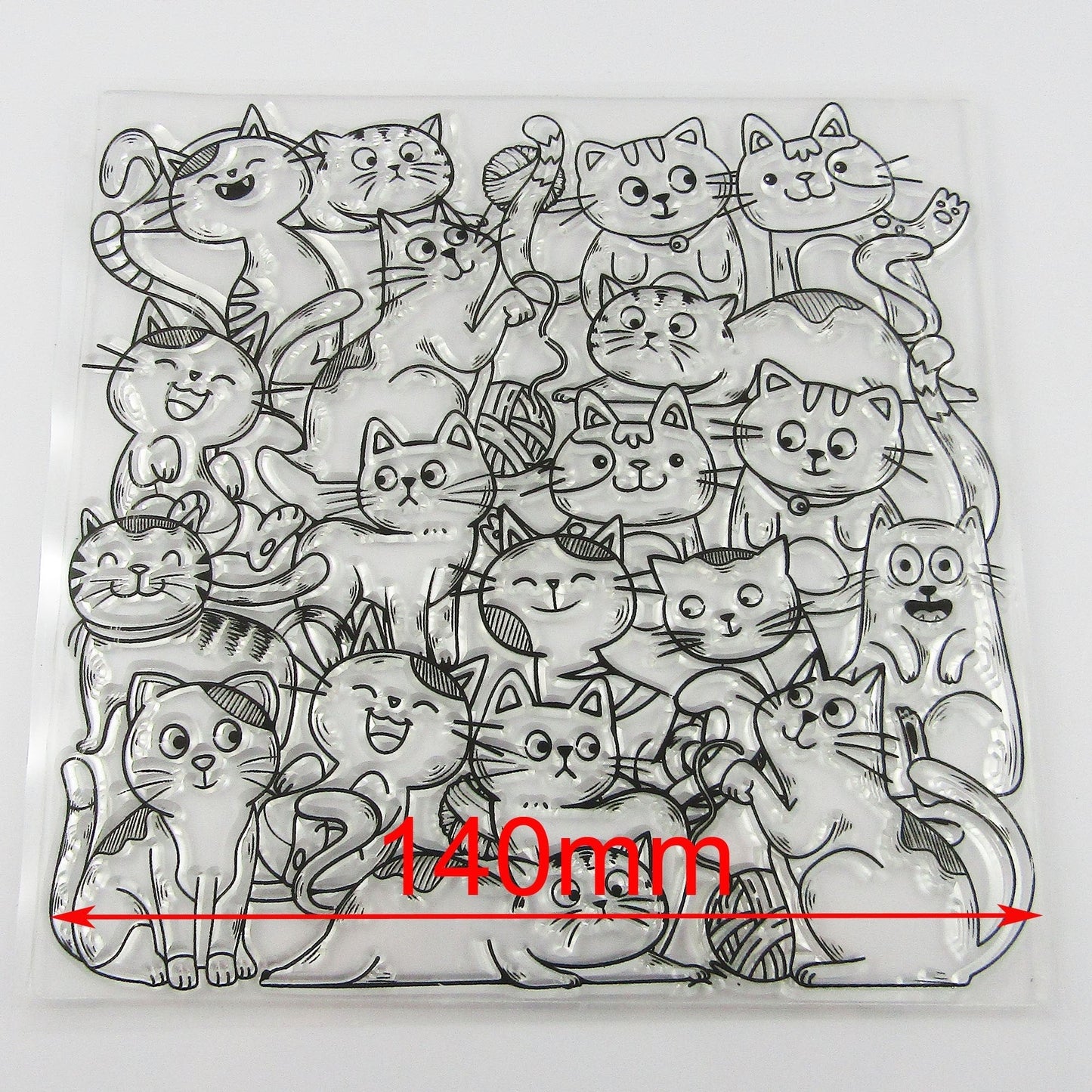 Mixed Cats Background Clear Stamp Sheet Silicone Journal Scrapbook Cards
