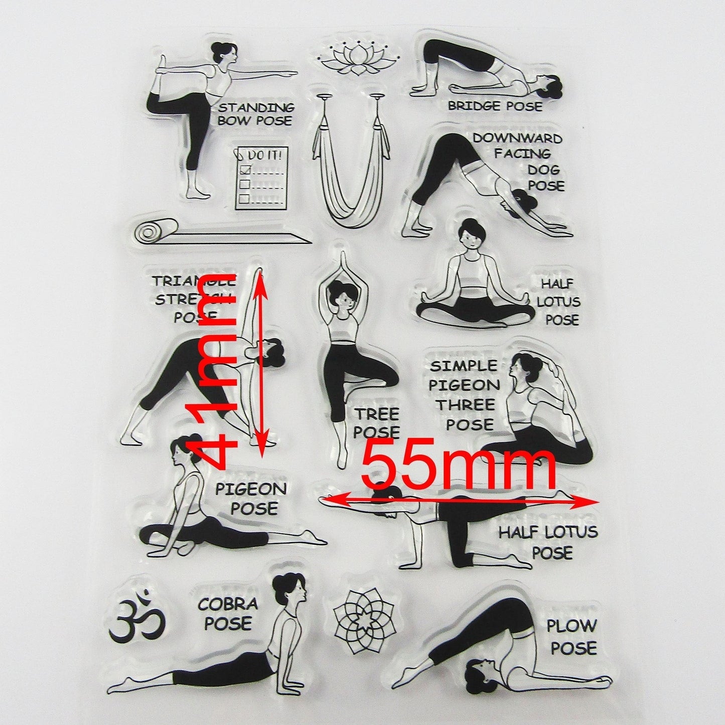 Yoga Pose Clear Stamp Sheet Silicone Journal Scrapbook Cards