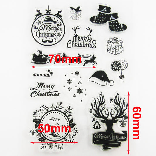 Christmas Reindeer Clear Stamp Sheet Silicone Journal Scrapbook Cards