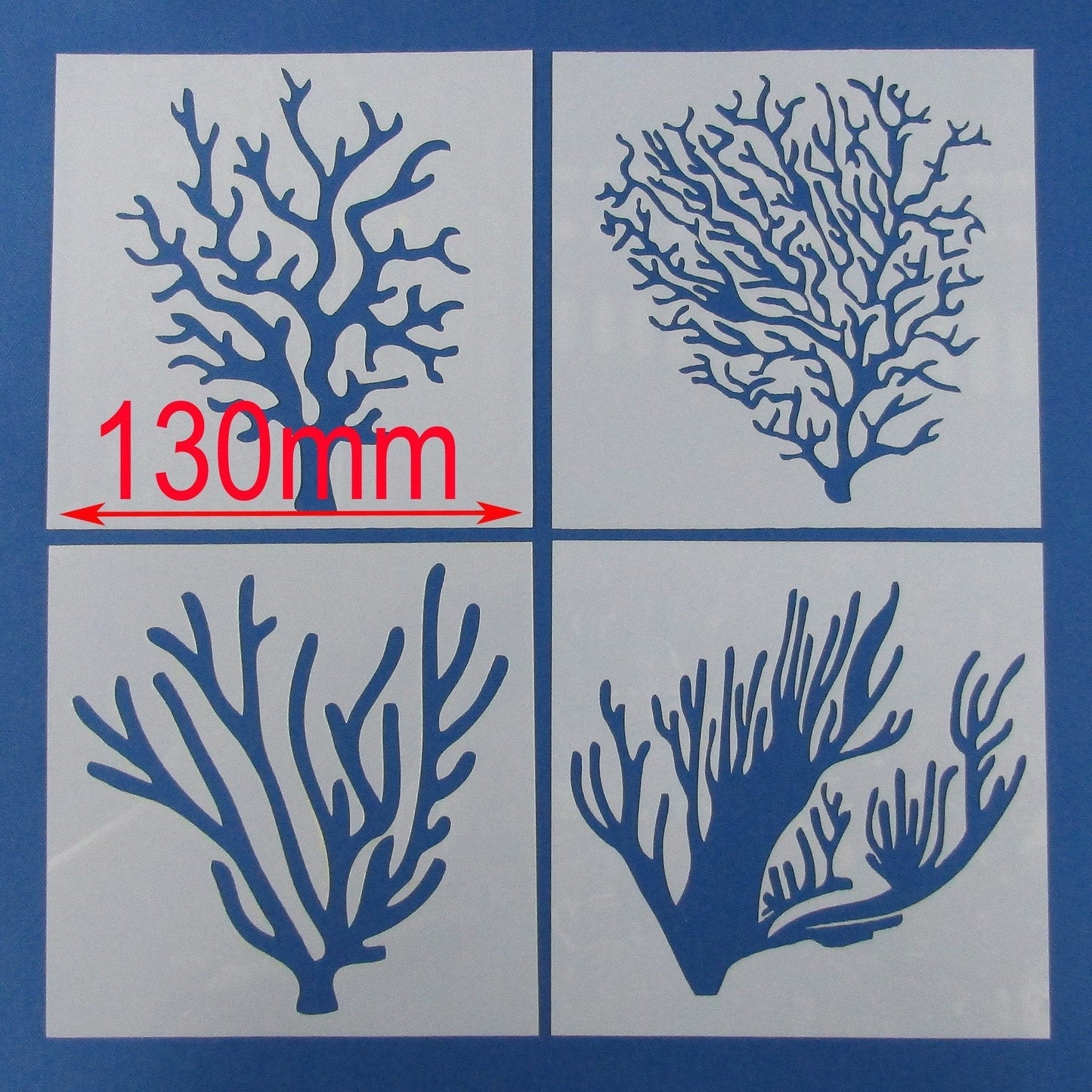 4pc set Coral Stencil 130mm Flexible for Scrapbooking Card Making Canvas & More