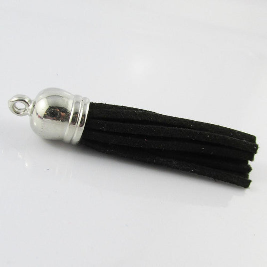 10pce Faux Suede Tassel 59mm CCB Acrylic Cap Pick Colour Suit Fashion Accessory