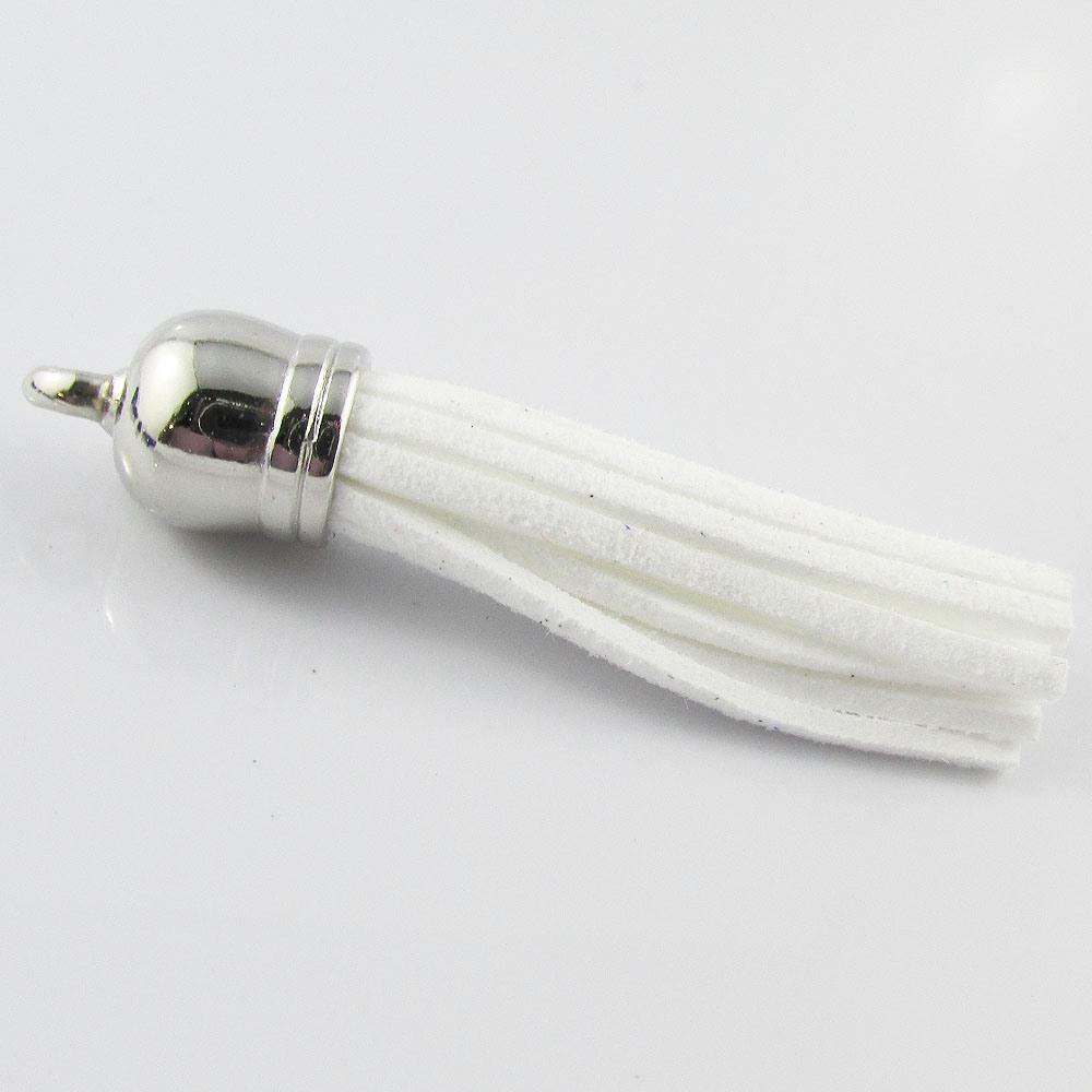 10pce Faux Suede Tassel 59mm CCB Acrylic Cap Pick Colour Suit Fashion Accessory