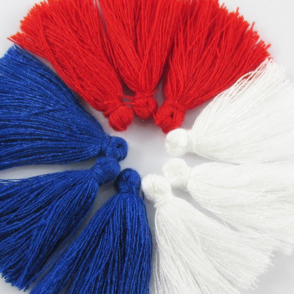 30pce Cotton Tassel Patriot Theme Set Approx 25-30mm Earrings Bracelets etc
