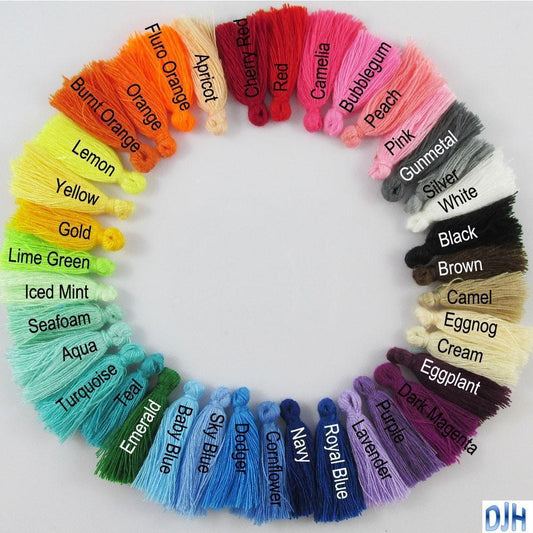 10pce Cotton Tassel Approx 25-30mm Select Colour Suit Earrings, Bracelets & More