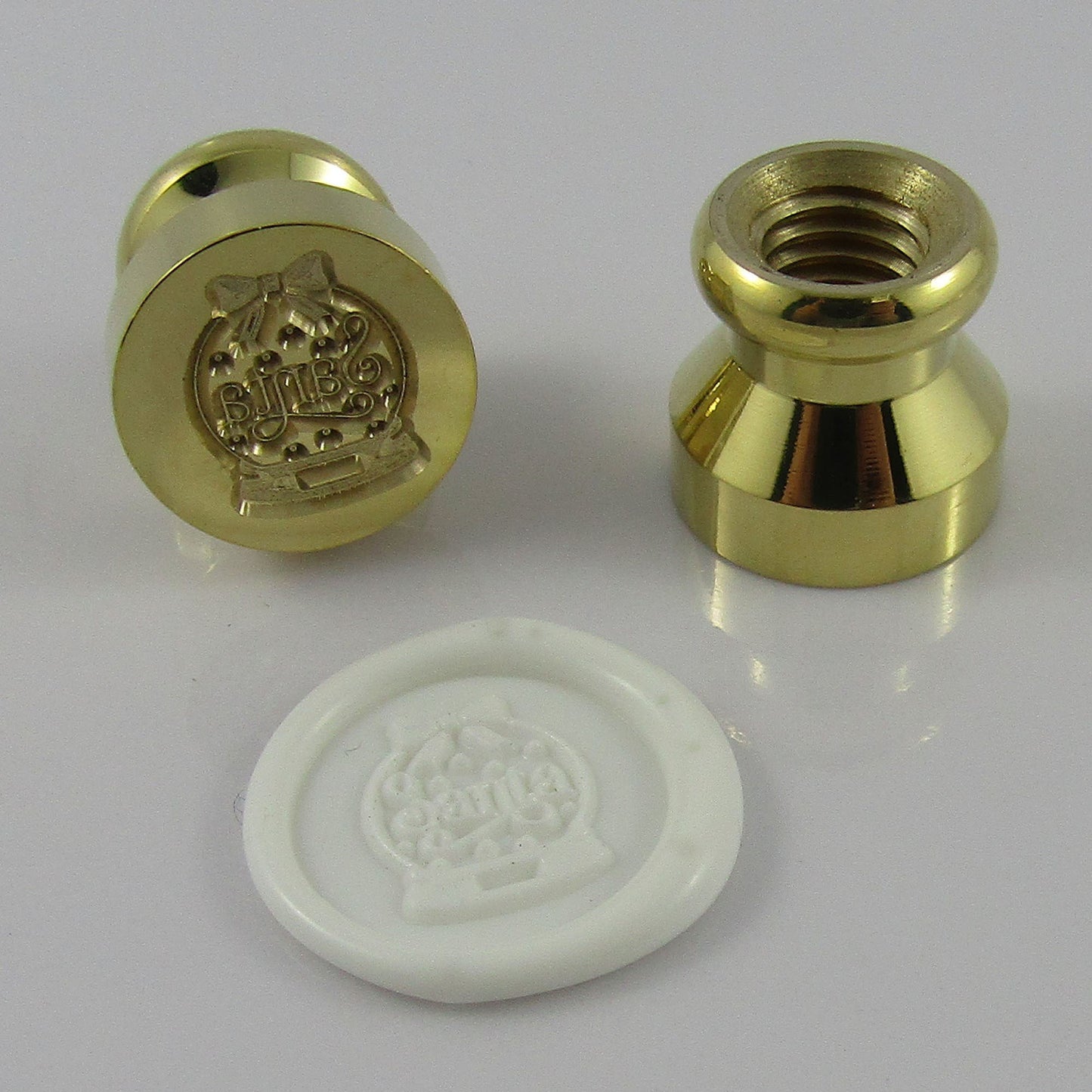 Santa Snow Dome MINI Wax Seal Stamp Head BRASS 15x14mm Wax Seal Cards Journal