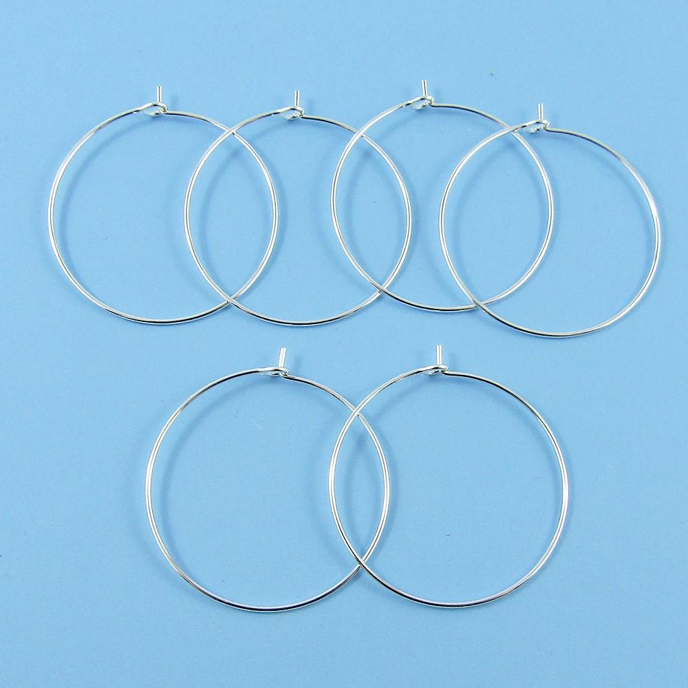 Bulk set of 20 Wine Glass Charm Findings DIY Silver Plate Select 20 or 30 mm Dia