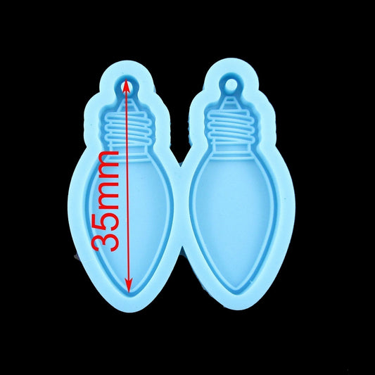 Christmas Tree Light Bulb Earring Pendant Silicone Mould for Epoxy Resin