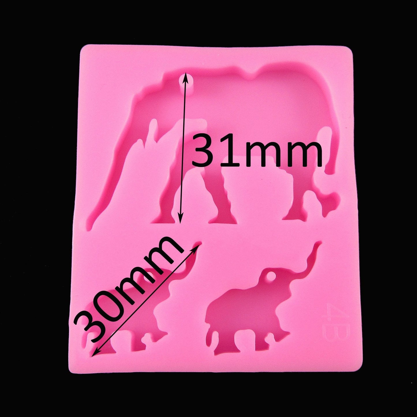 Elephant Earring Necklace Pendant Silicone Mould UV or Epoxy Resin
