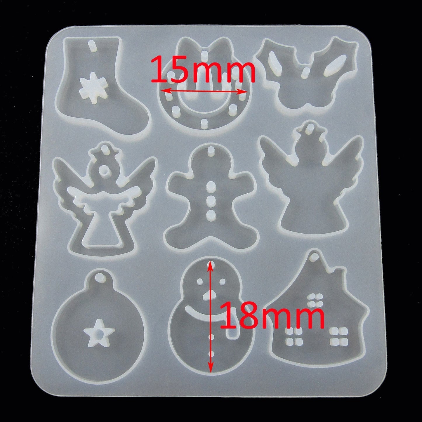 Mixed Christmas Pendants Earring Silicone Mould UV or Epoxy Resin