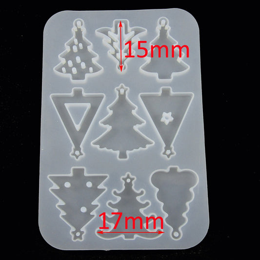 Christmas Tree Pendants Earrings Silicone Mould UV or Epoxy Resin