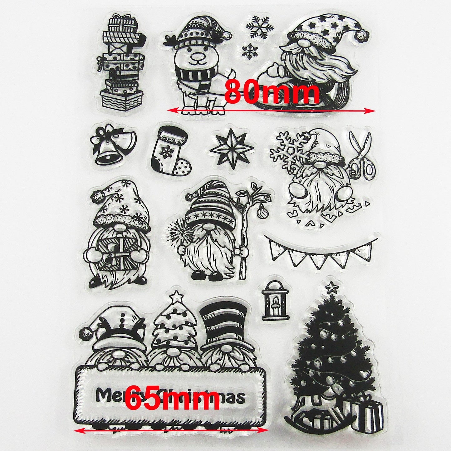 Christmas Gnomes Clear Stamp Sheet Silicone Journal Scrapbook Cards