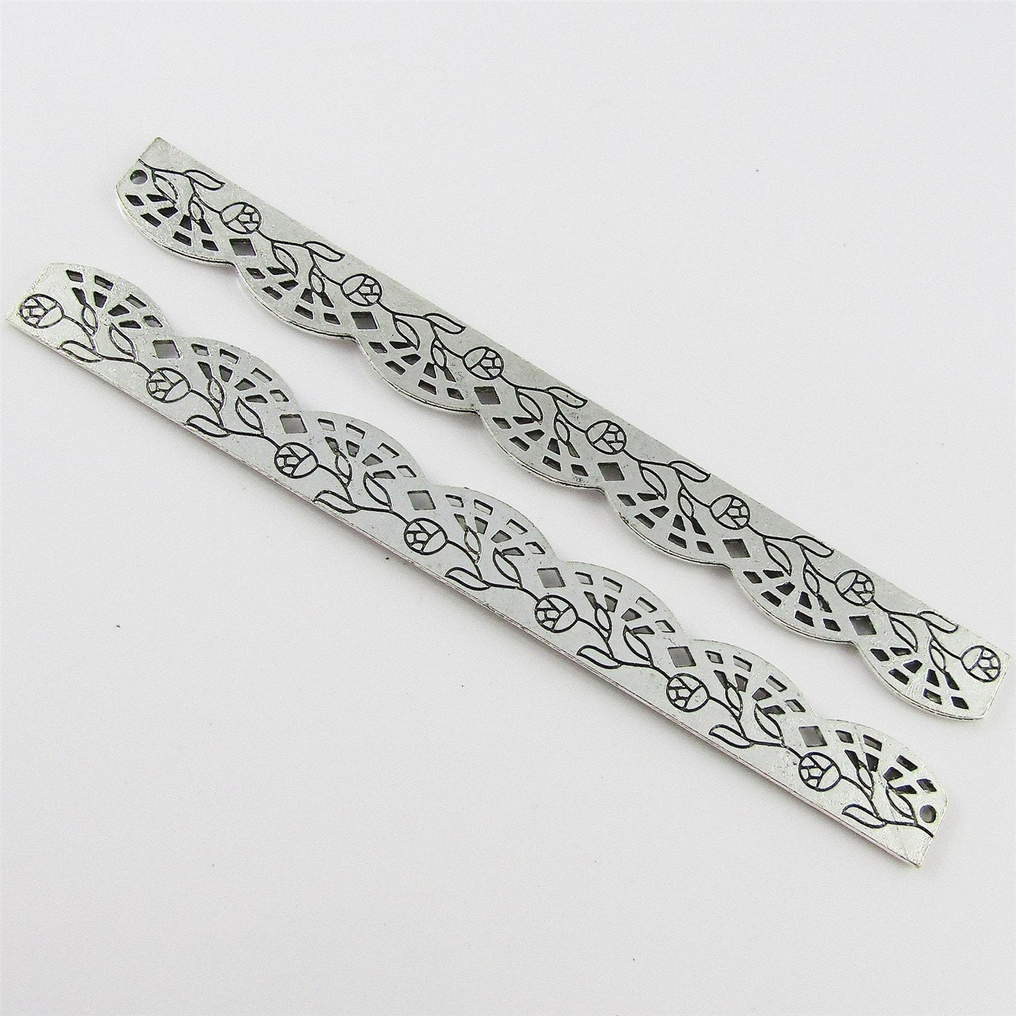 Bulk Scallop Edge Rose Bookmark 125mm Silver Tone Suit Beading Qty 1,5 or 10