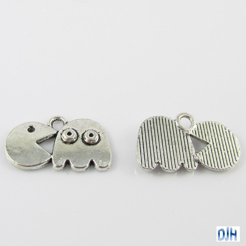 Bulk Pacman Charm Pendant Retro Game 19x12mm Select Qty