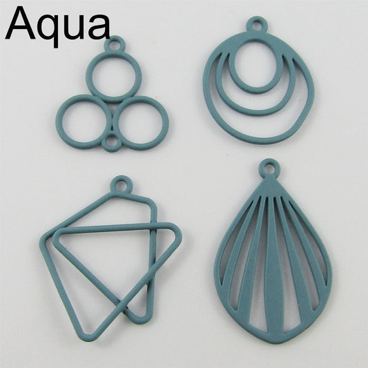 Bulk 4pcs Quirky Coloured Charm Pendant Pack Painted Alloy Select Colour