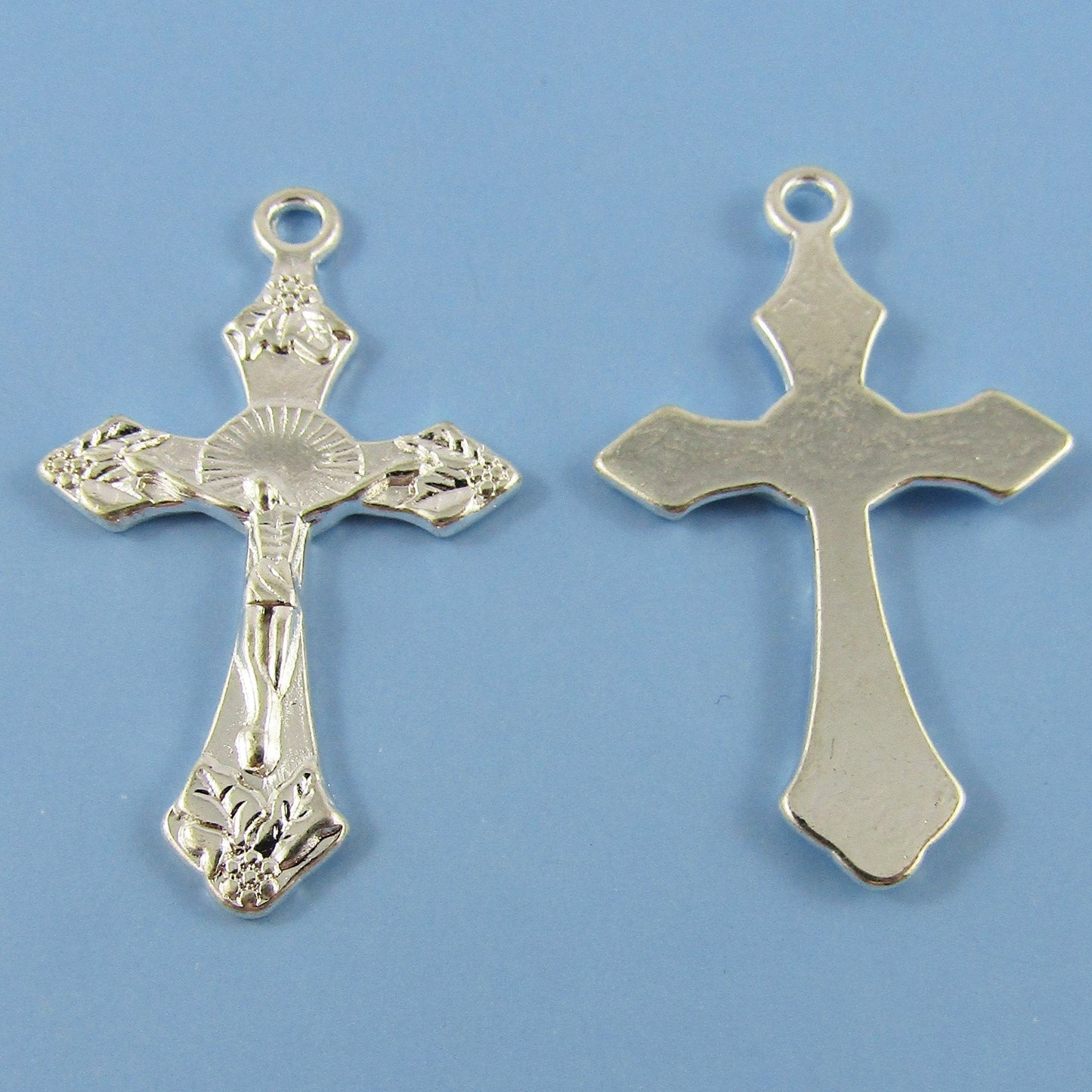 Bulk Crucifix Cross Charm Pendant Religious Cross Alloy 33x20mm SP Select Qty