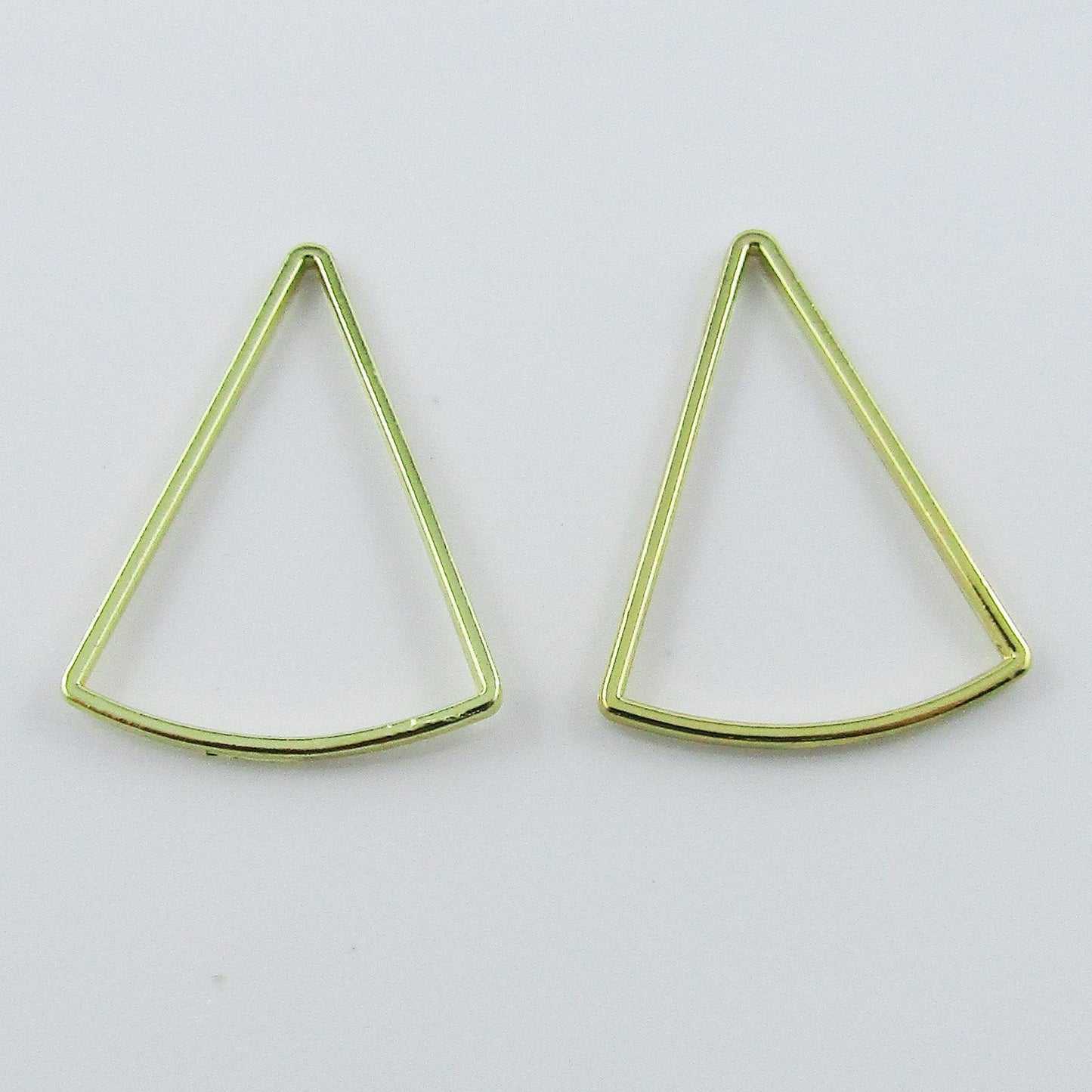 10pcs Fan Shaped Linking Ring Charm Pendant Earrings 28x22mm Light Gold Alloy