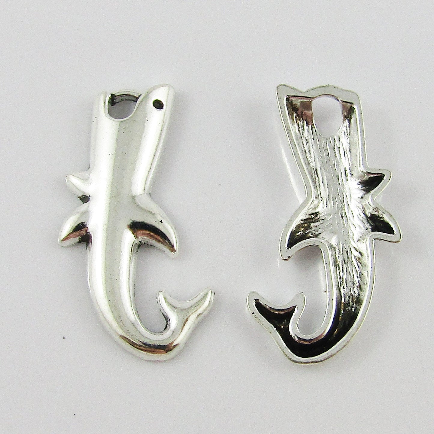 Bulk Shark Charm Pendant Marine Life Single Sided Alloy 30x17mm Select Qty
