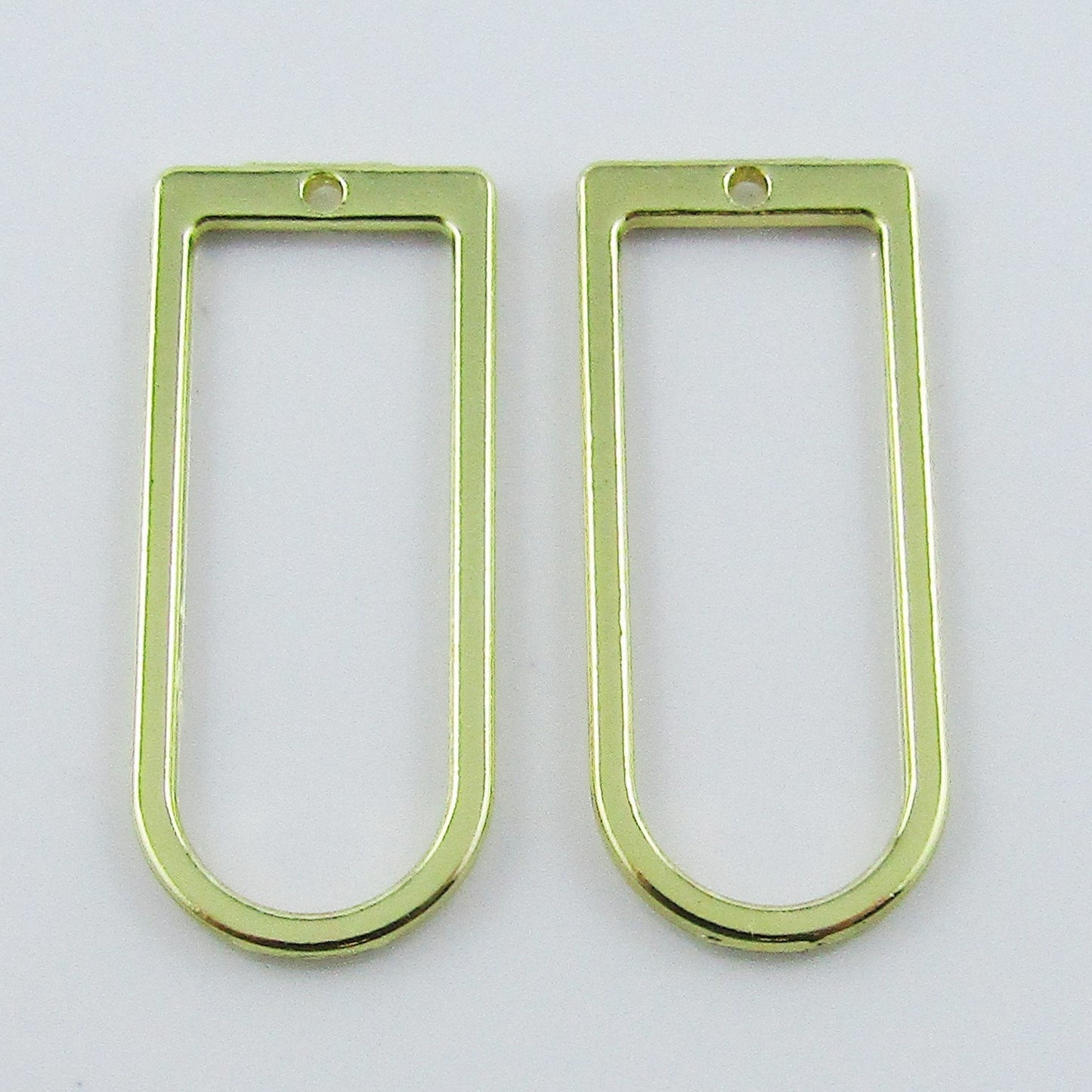 10pcs U-Shape Charm Pendant Earring Component Light Gold Alloy 30x12mm