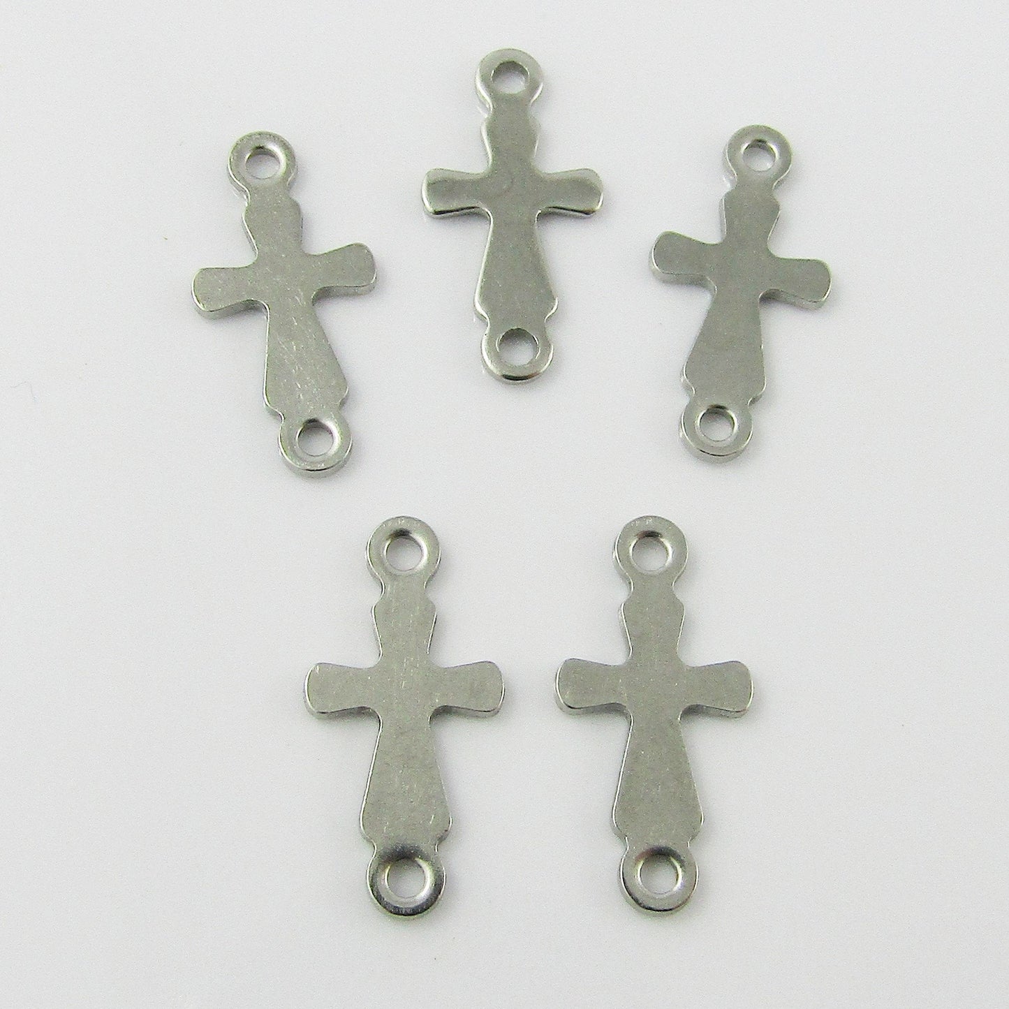 Bulk Crucifix Cross Connector Charm Pendant 201 Stainless Steel 18x9mm