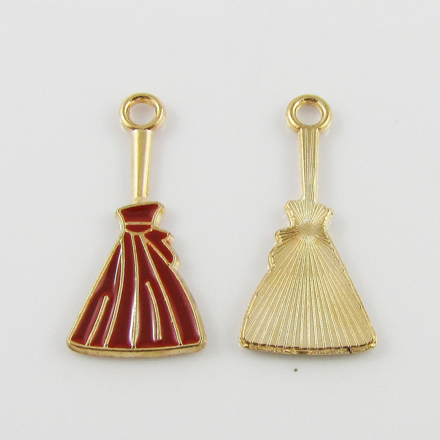 Bulk 10pce Enamel Single Rose Charm Pendant 22x12mm