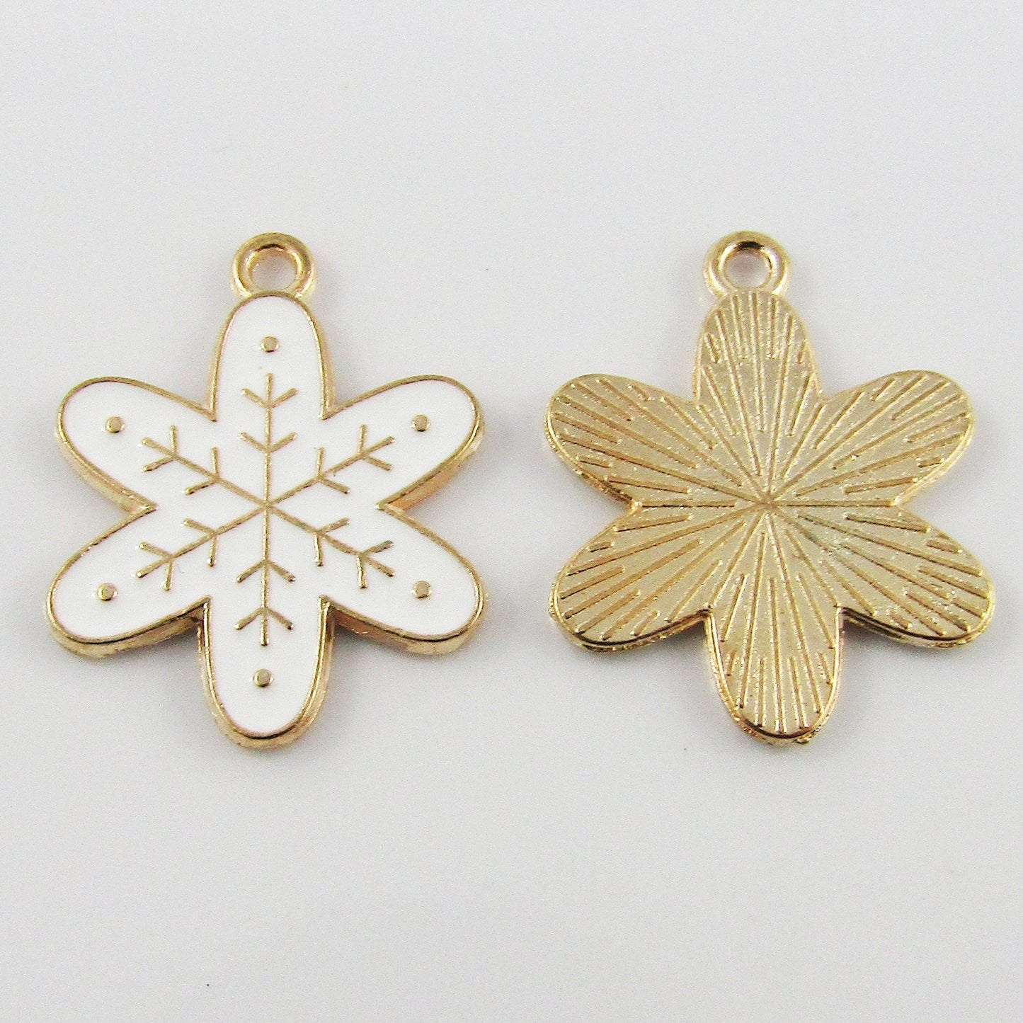 Bulk 10pce Enamel Snowflake Charm Pendant Winter Solstice 24x19mm Select Colour