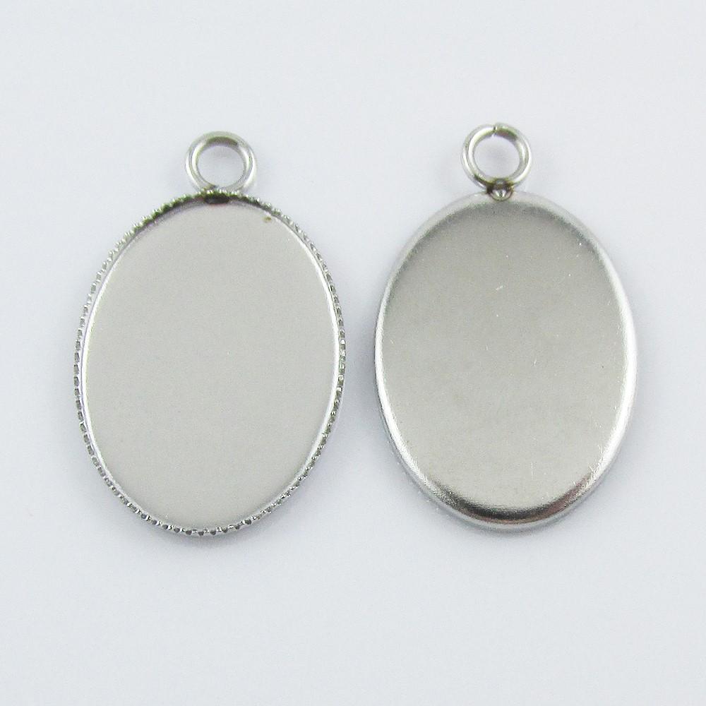 Bulk Pack of 10 Oval Cabochon Setting 23x14mm Fit 18x13mm OVAL Cabs Stainless