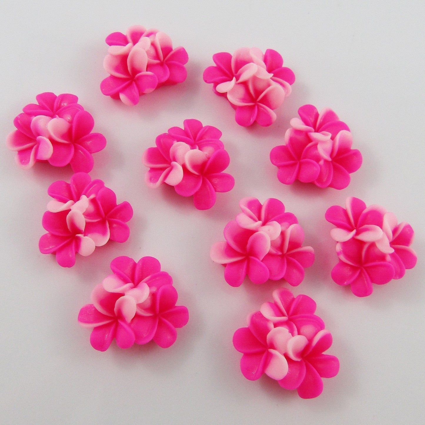 10pcs DIY Resin Frangipanni Cabochon Flat Back 21x10mm Crafts Cards Hair Clips