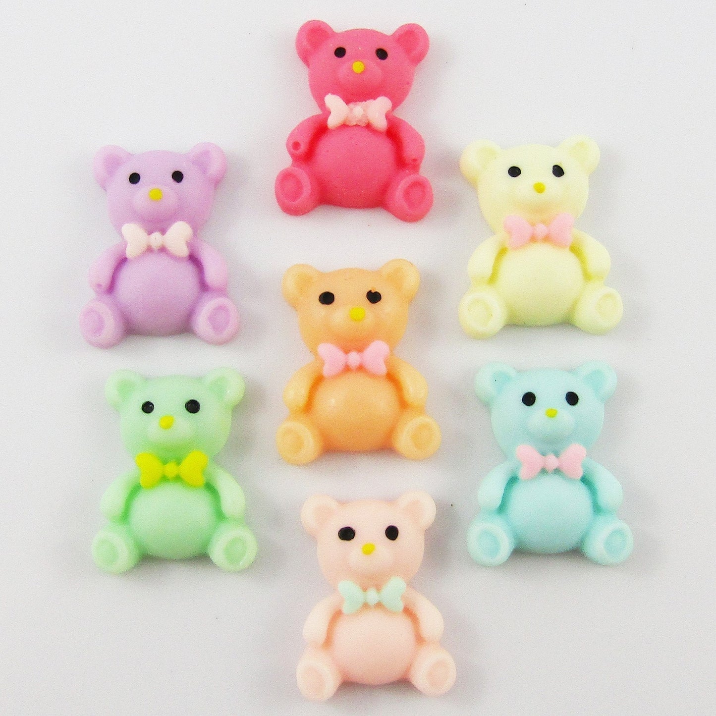 10pc DIY Resin Teddy Bear Cabochon Flat Back Card Scrapbooking Hair Clip 22x18mm