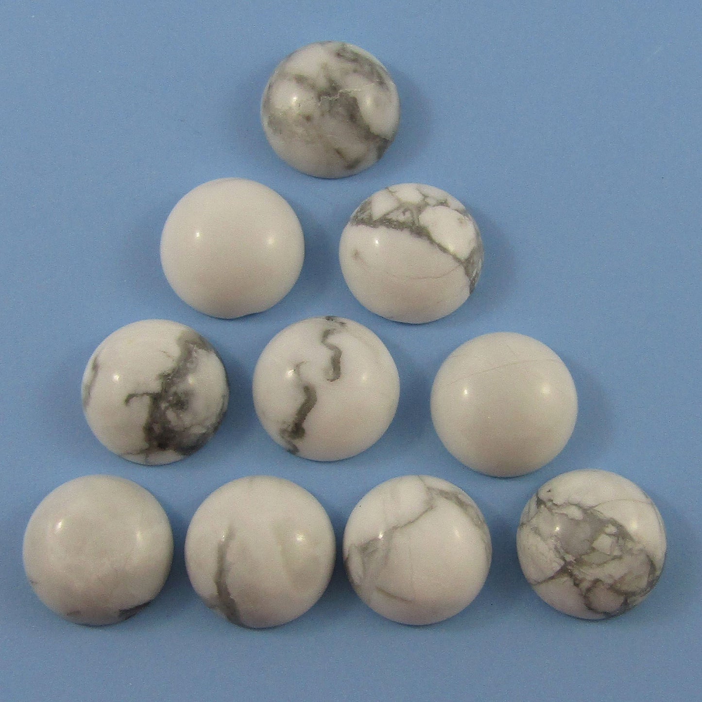 10pcs Natural Howlite Gemstone Cabochon 12mm Round Flat Back Earrings etc