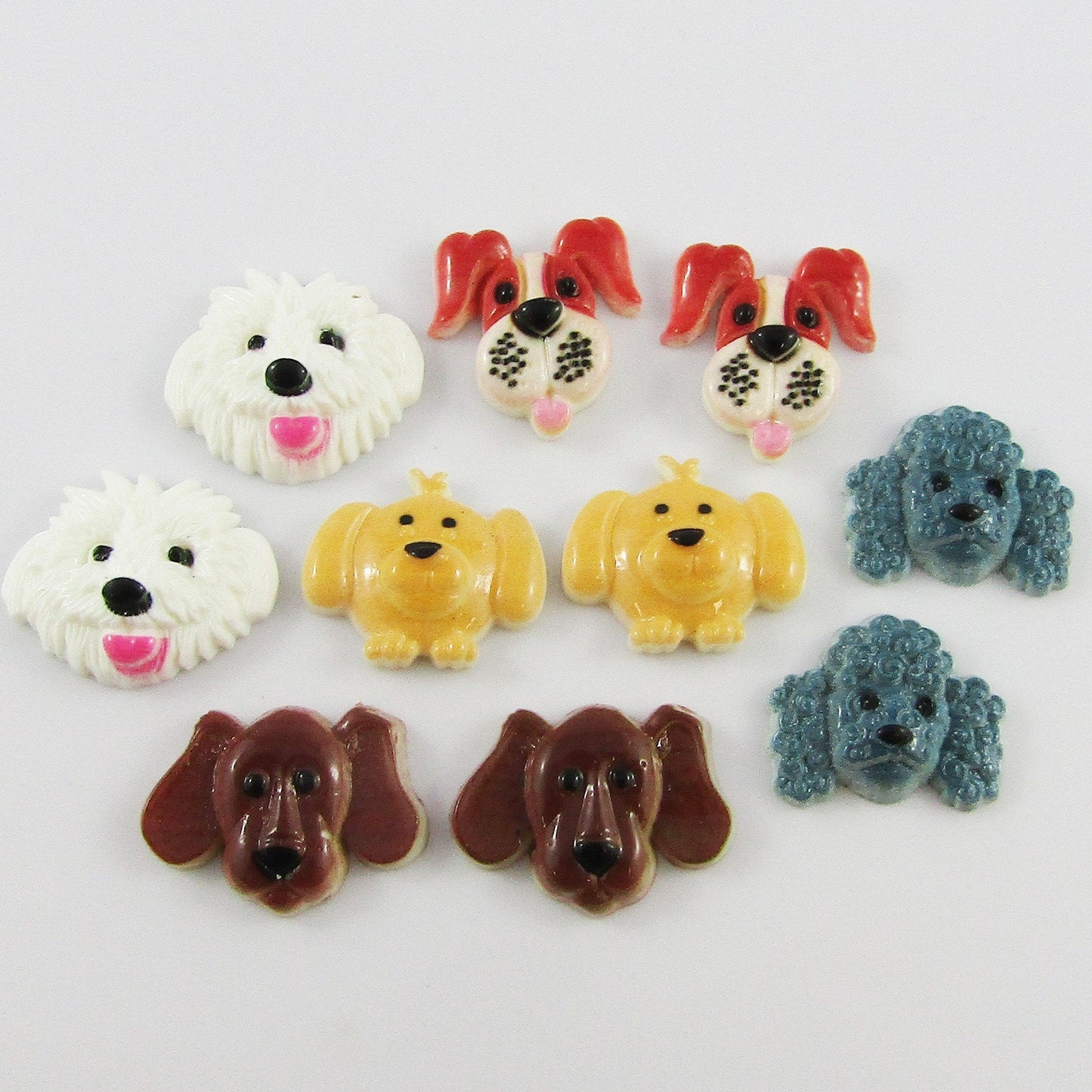 10pcs DIY Resin Puppy Dog Cabochon Flat Back Hair Clips Scrapbooking etc