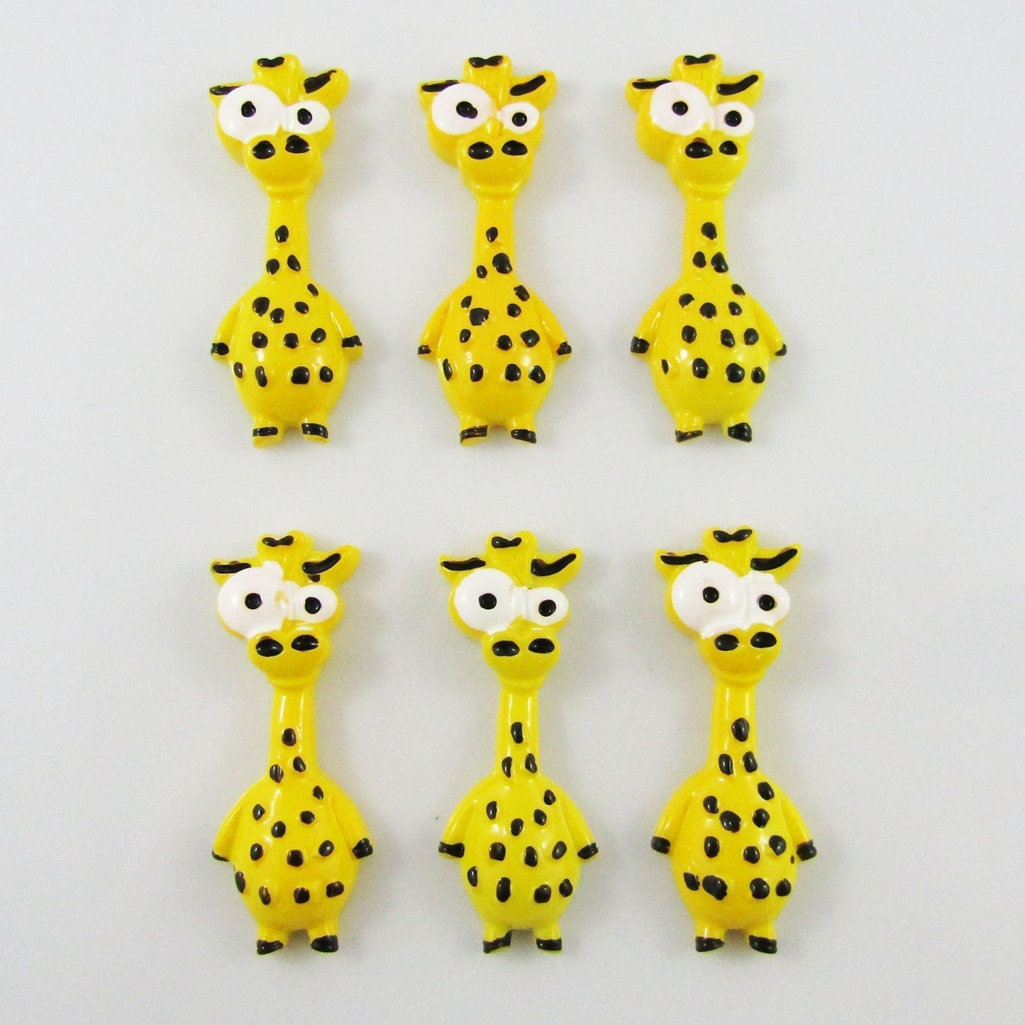 6pcs DIY Resin Cartoon Giraffe Cabochon Flat Back Hair Clips Scrapbooking etc