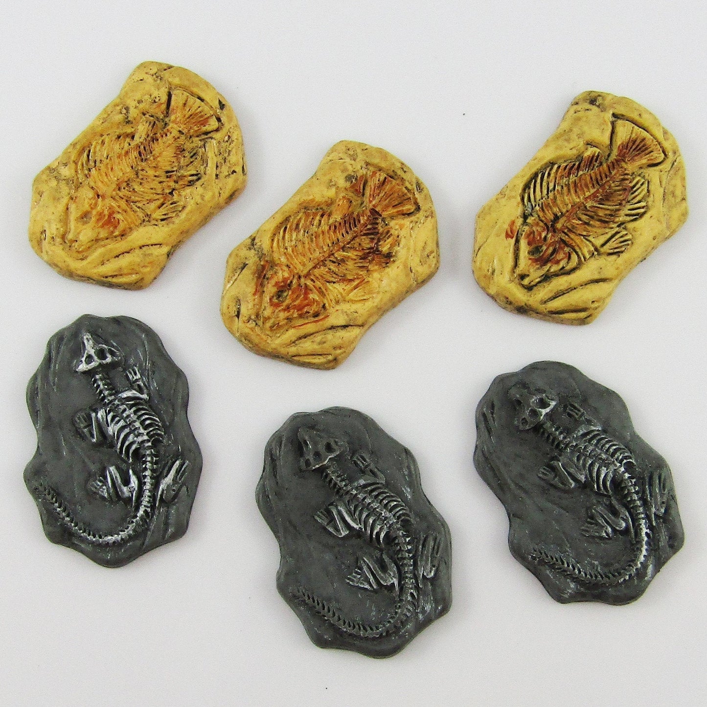 6pcs DIY Resin Dinosaur Fossil Cabochon Flat Back Hair Clips Scrapbooking etc