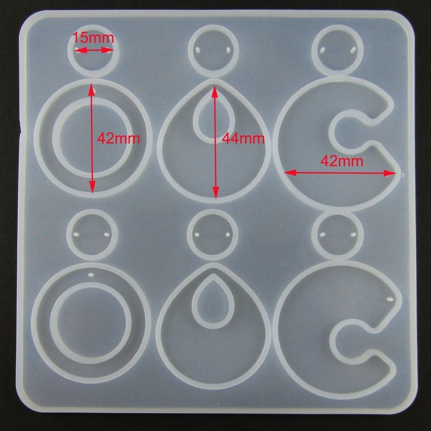 Funky Retro Shapes Earring Pairs Silicone Casting Mould for Epoxy Resin
