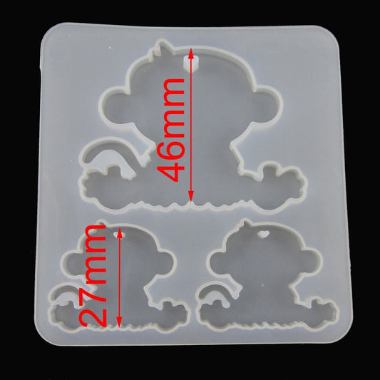 Monkey Pendant Silicone Casting Mould for Epoxy Resin Earrings Necklace Keychain