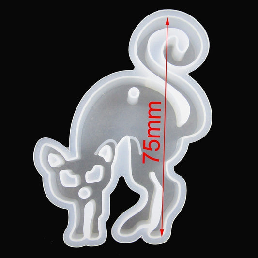 Halloween Scary Cat Pendant Silicone Casting Mould for Epoxy Resin