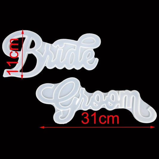 Bride & Groom 2pc Set Couple Wedding Silicone Cast Mould Set for Epoxy Resin