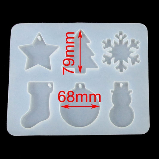 Christmas Pendant Ornament Silicone Casting Mould for Epoxy Resin