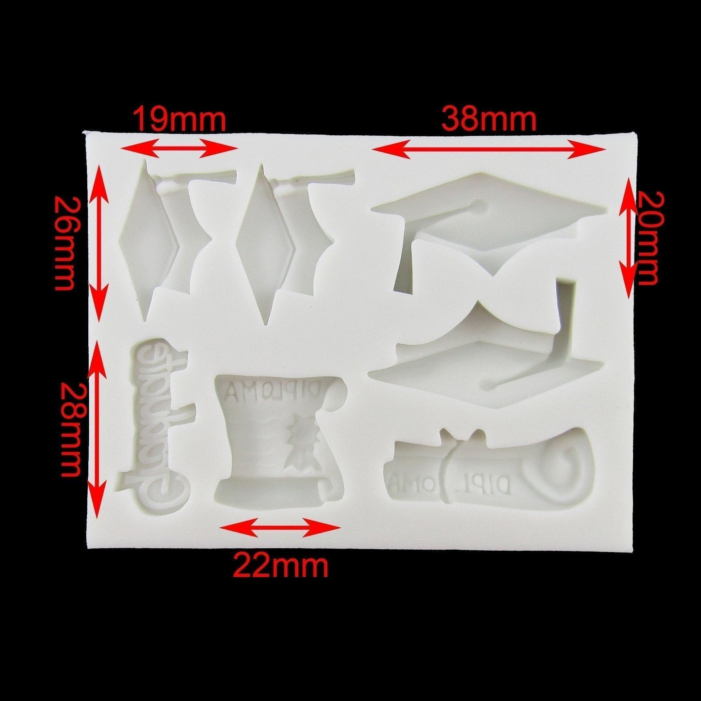 Graduation Graduate Diploma Cap Silicone Casting Mould for Epoxy Resin