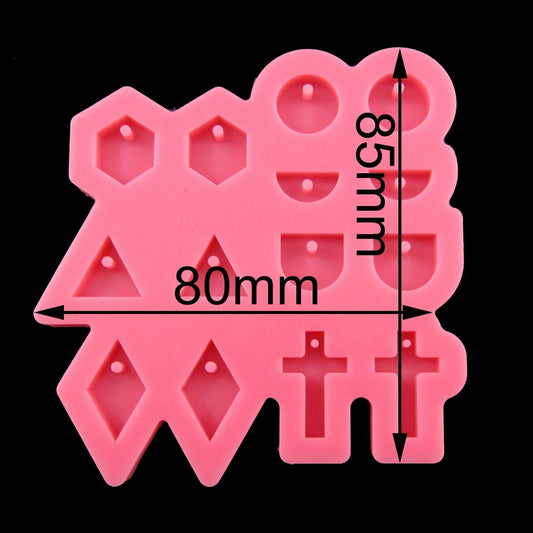 Mixed Mini Shapes Pendant Earring Silicone Casting Mould for Epoxy Resin
