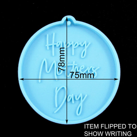 Happy Mothers Day Disc Keychain Pendant Silicone Casting Mould for Epoxy Resin