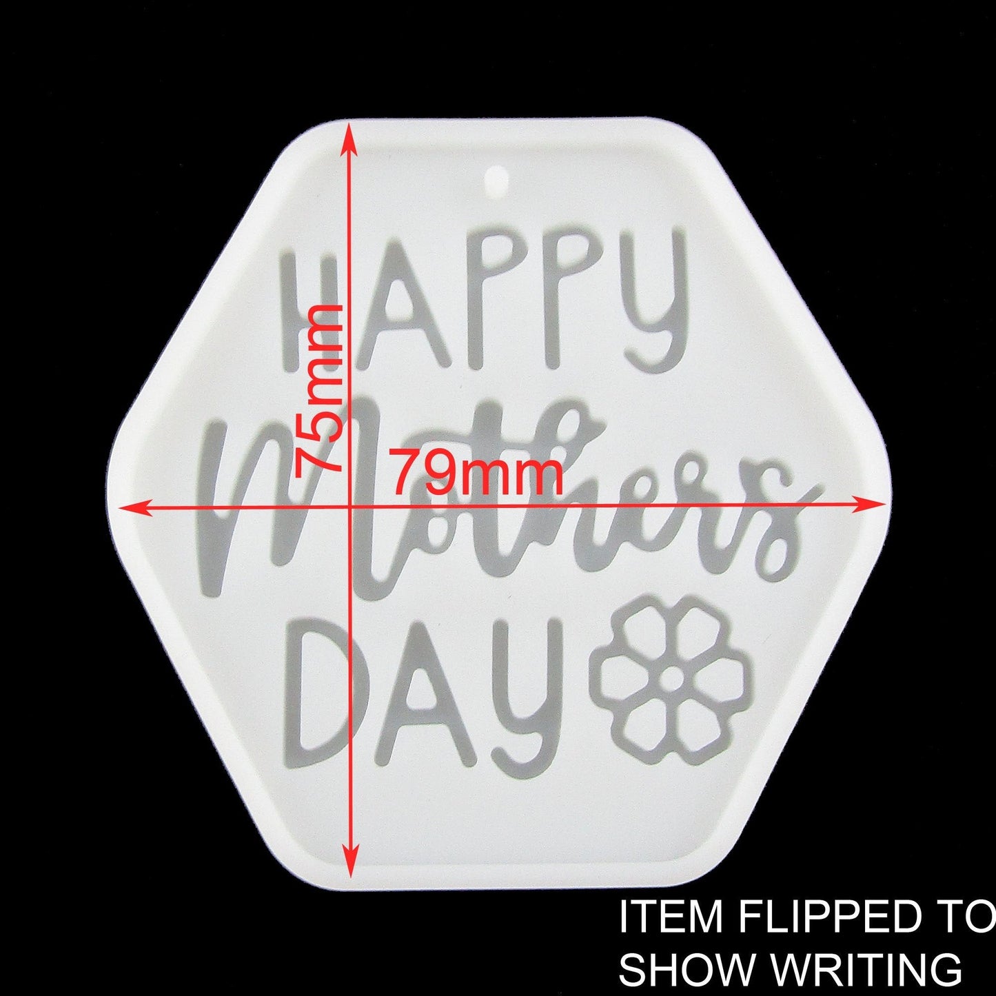 Happy Mothers Day Hexagon Keychain Silicone Casting Mould for Epoxy Resin