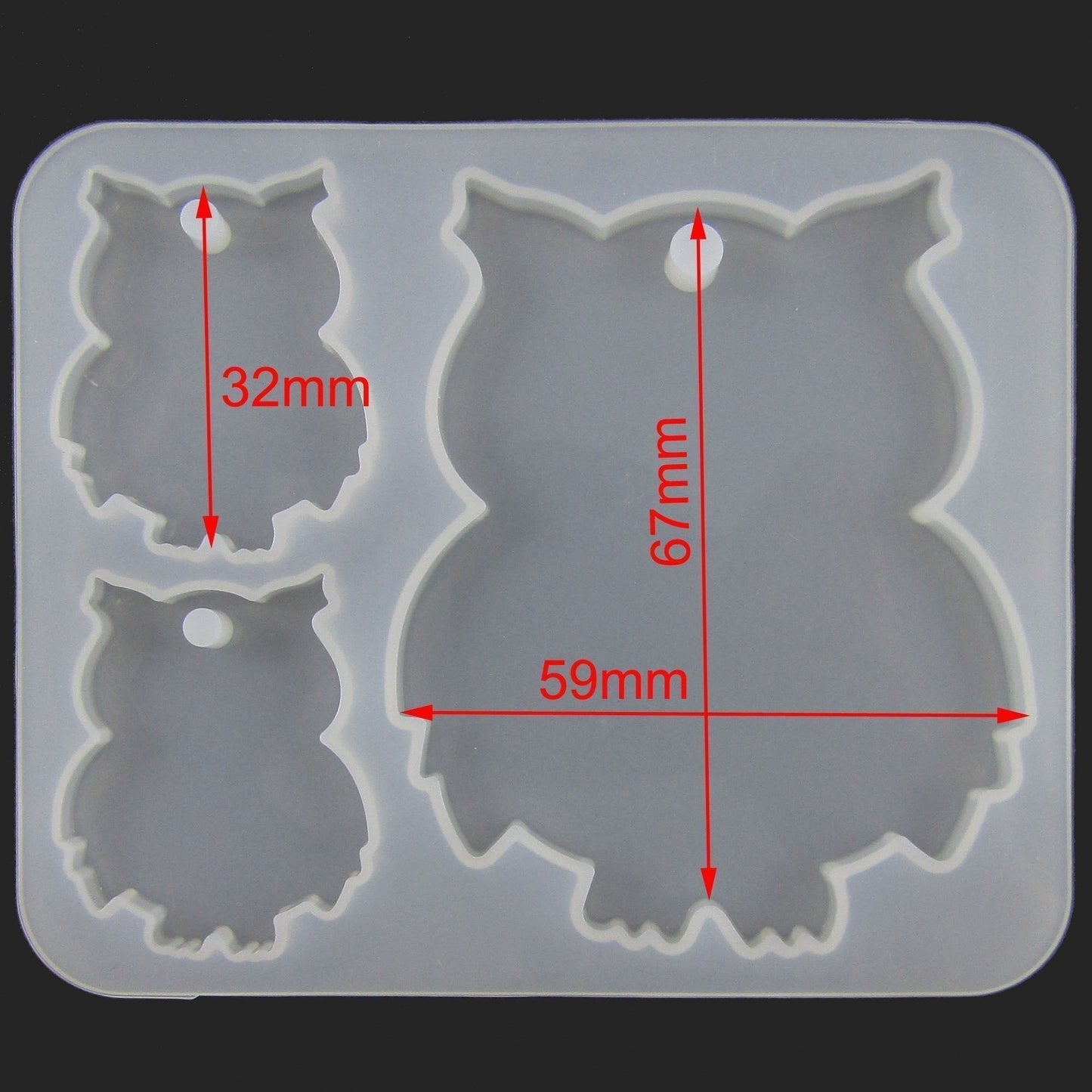 Wise Owl Pendant Silicone Casting Mould for Epoxy Resin Earring & Necklace Set