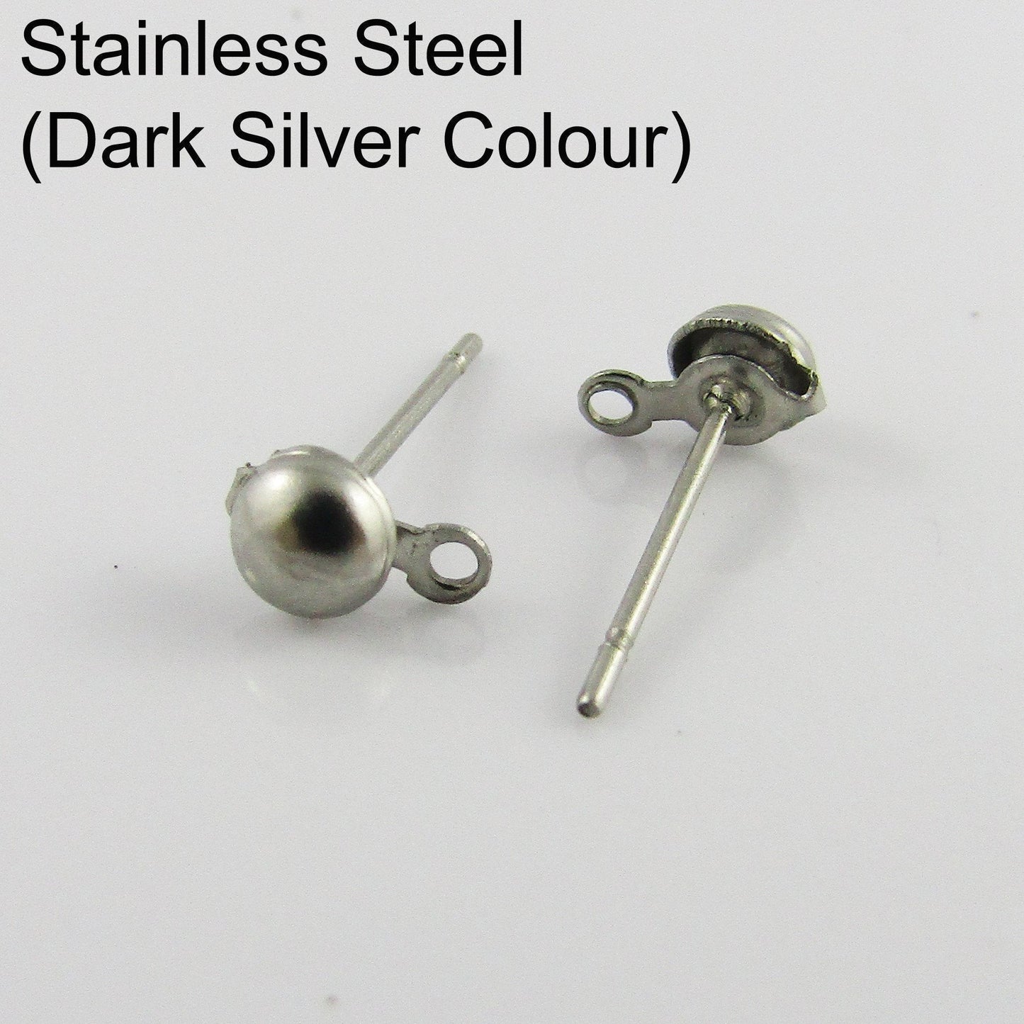 Bulk 20pcs (10 sets) DIY Ball Post Stud Earring Finding 6x4x3mm 304SS