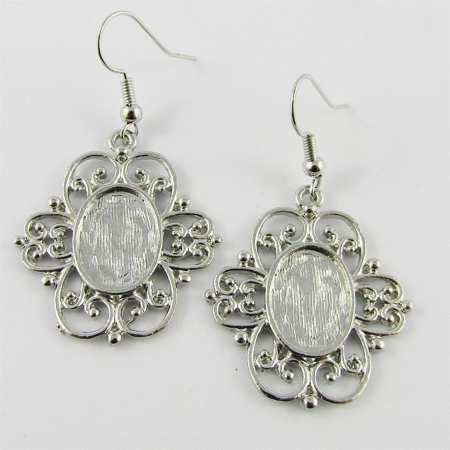 Bulk 10pcs DIY OVAL Cabochon Setting Hook Earrings Fit 14x10mm OVAL Cabs