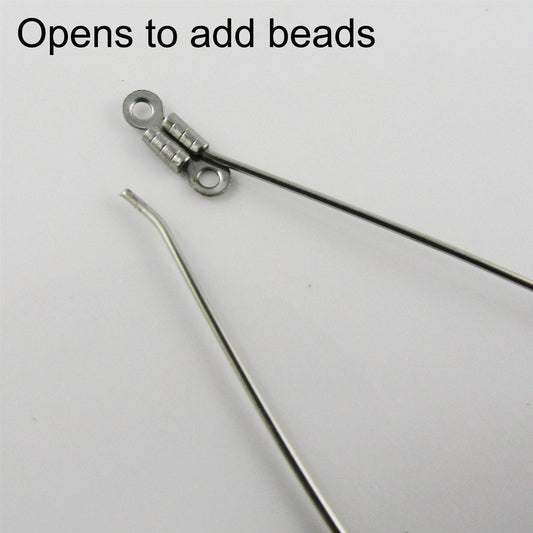 Bulk 10pcs Wire Teardrop Earring Component / Pendant SSteel 38mm Add Beads etc