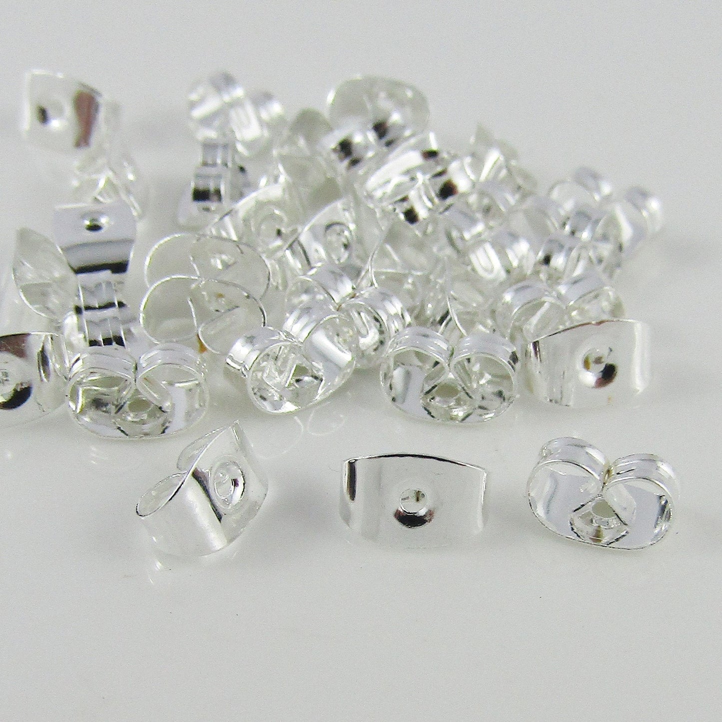 Bulk 50pcs (25pair) DIY Butterfly Earnut Earring Back Stoppers 6x4mm Hole 0.8mm