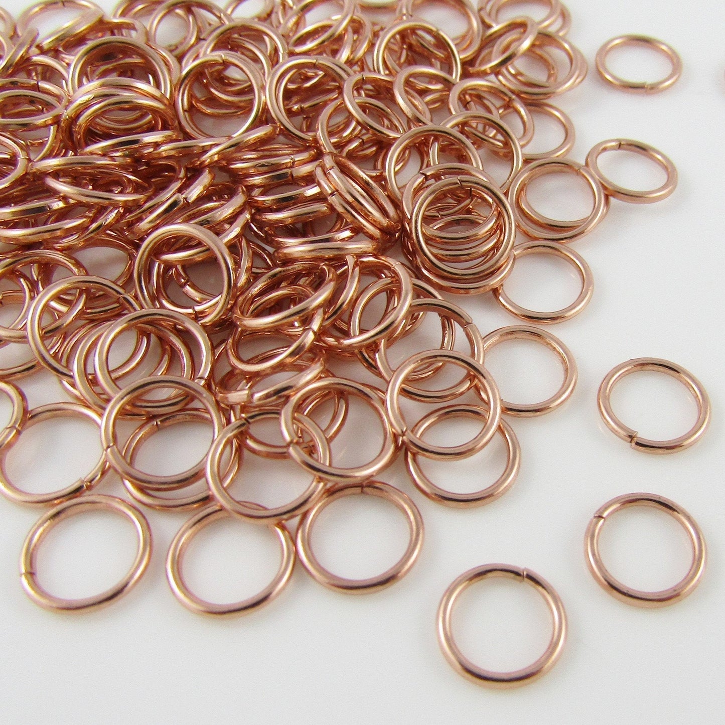 Bulk 125 pieces of 8x1mm Dark Rose Gold Jump Rings Open Jumprings Findings