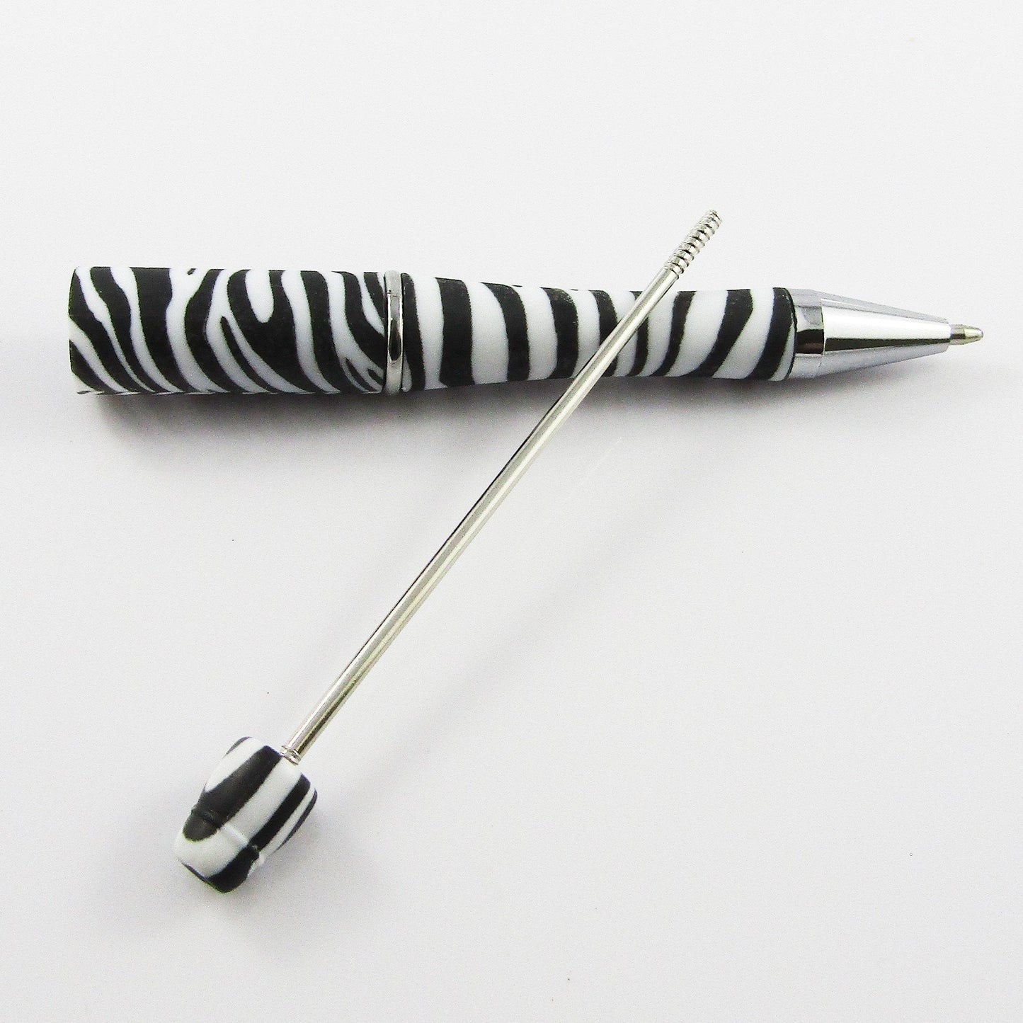 Blank DIY Zebra Print Beadable Pen 144mm Personalised Gift Idea Select Qty