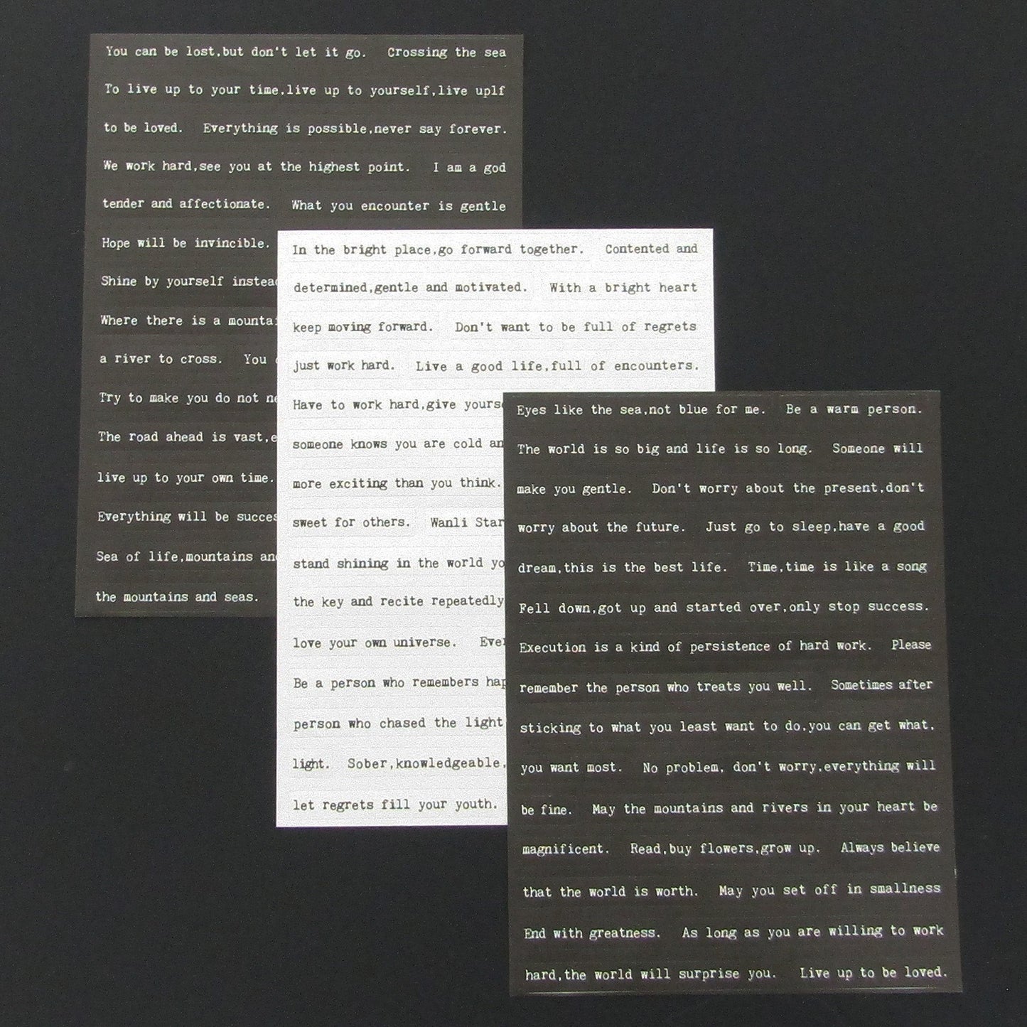 70+ Inspirational Message Stickers Black & White Cards Junk Journal